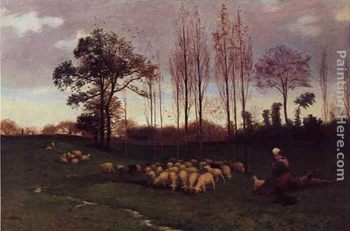 Return of the Flock painting - Paul Peel Return of the Flock art painting